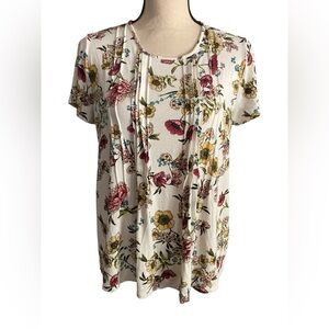Women’s J Jill short sleeved tee size medium petite cottagecore boho floral
